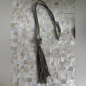 Silver Chain Tassel Necklace
